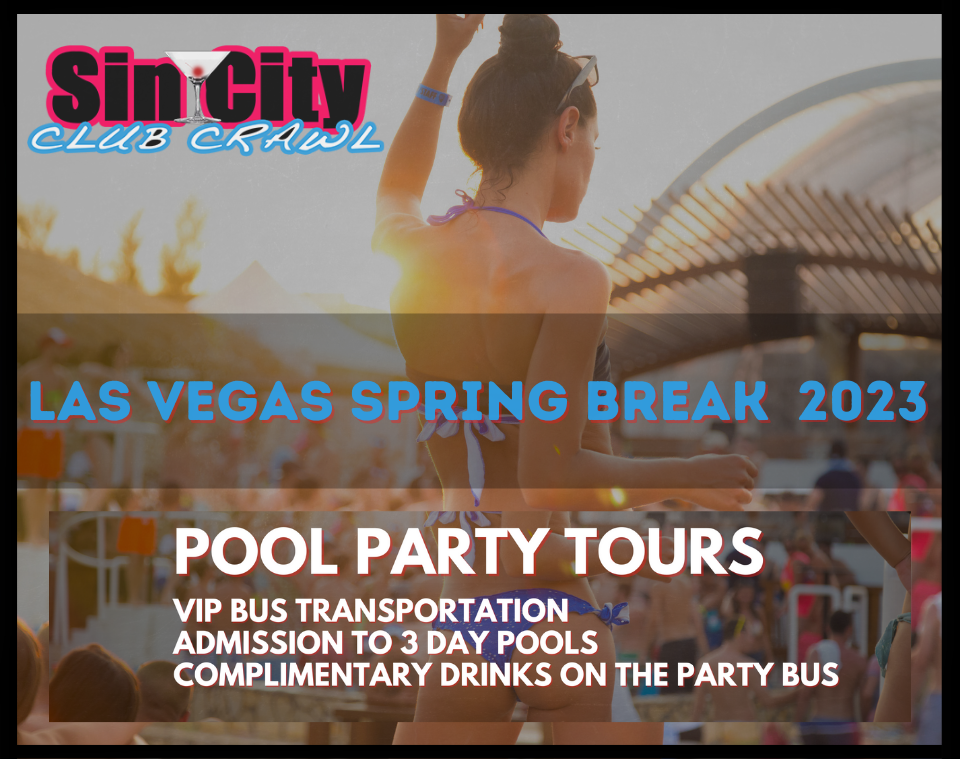 Vegas Pool Party Crawl by Party Bus w/ EZ Entry & Free Drinks, Las